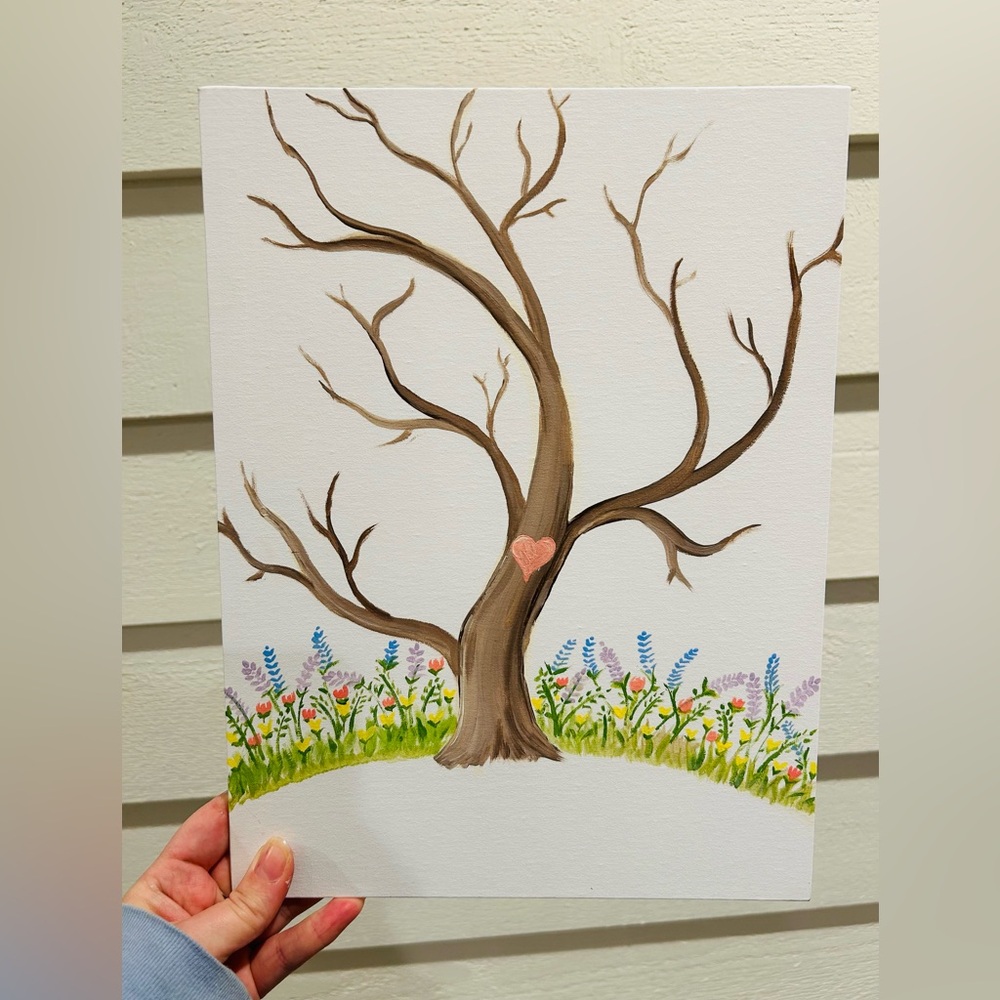 Baby Shower Finger Print Tree